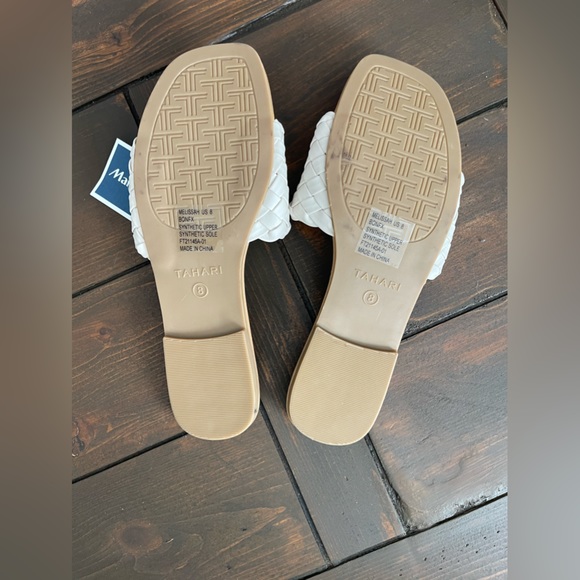 NWT - Tahari Cream Braided Sandals - Picture 4 of 4